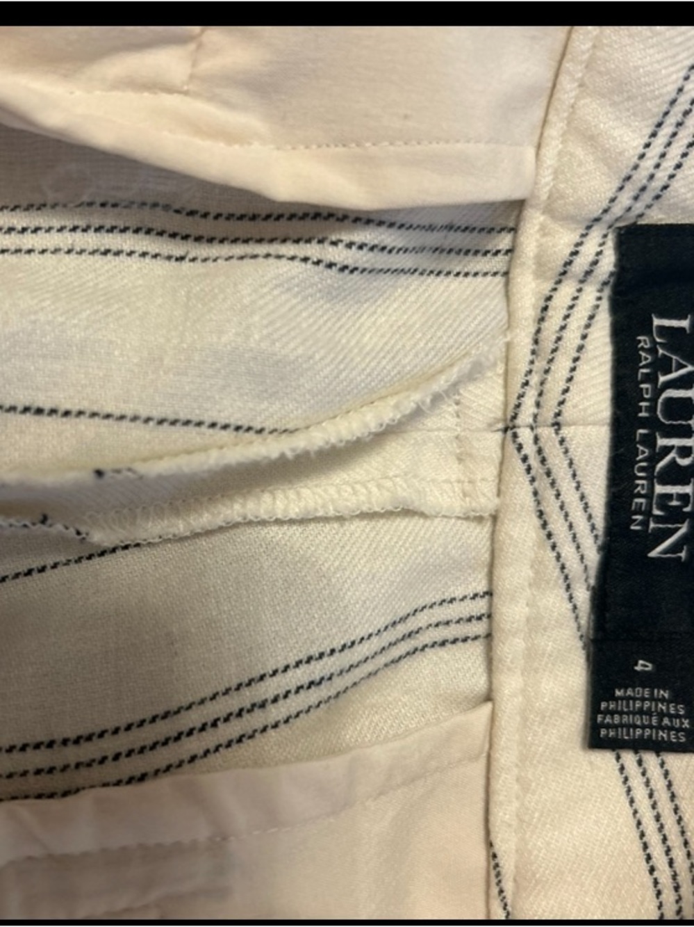 Lauren Ralph Lauren Cream Pinstripe Linen Blazer and Wide-Leg Trousers - Picture 9 of 16